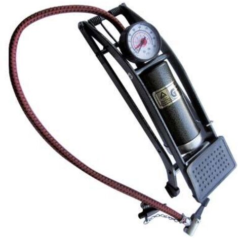 Pompa A Piede Doppio Cilindro - Per Auto, Moto E Bici, Manometro 10 BAR/160 PSI, Struttura Metallica - Foto 9