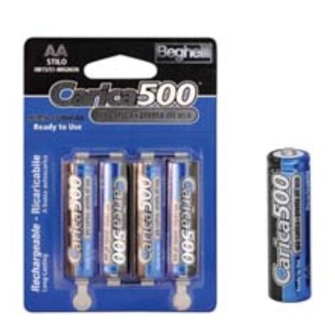 Pila stilo aa carica500 - 1,2v 1500 mah blister da 4 pezzi 10 pezzi Beghelli