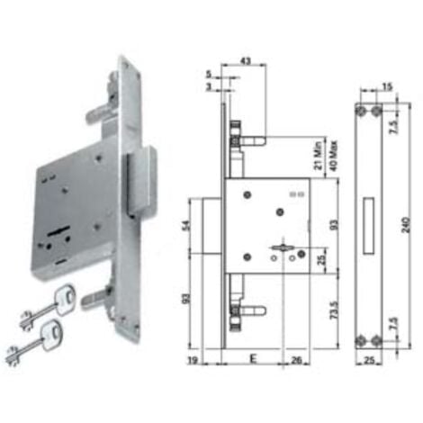 Serratura Triplice Da Infilare Doppia Mappa Solo Catenaccio 8td1012 ...