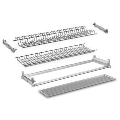 Scolapiatti VI.TEL. Acciaio Cromo - 86cm Per Pensile 90cm Con Vaschetta E Griglia