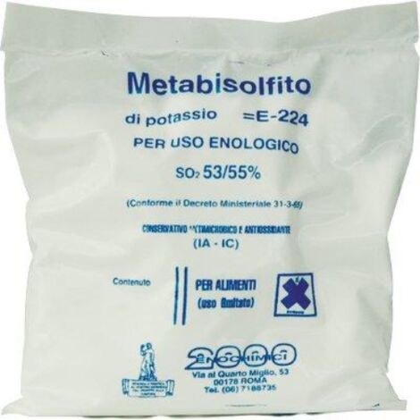 Metabisolfito potassico enologico e224 gr 100 (10 pezzi) Franke