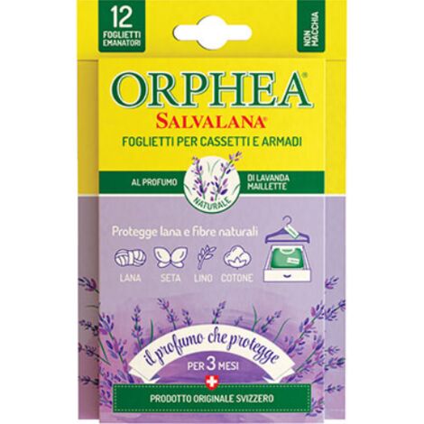 Antitarme salvalana foglietti orphea lavanda cf=pz 12 (6 confezioni) Orphea