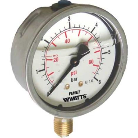 Manometro ø 63 a bagno di glicerina laterale 0 - 6 bar psi g/14  Watts industries