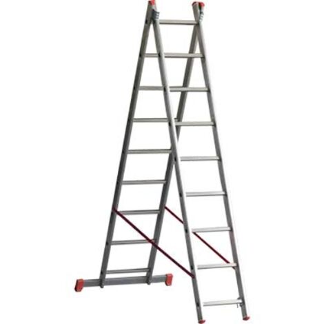 Scala parallela 2 rampe orange 2 marchetti alluminio en 131 h.cm 240/400 pioli 2x 9 Marchetti