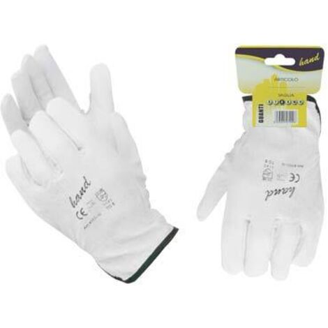 12 Paia Guanti In Pelle Bovino Bianchi - Misura 9 Con Bordatura Rinforzata | Professionali E Confortevoli