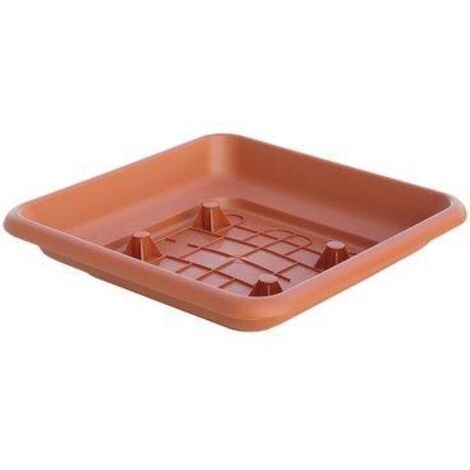 Vaso Quadro In Plastica 35x35 Cm, Colore Beige Scuro, Per Piante E Fiori, Moderno E Leggero - 3