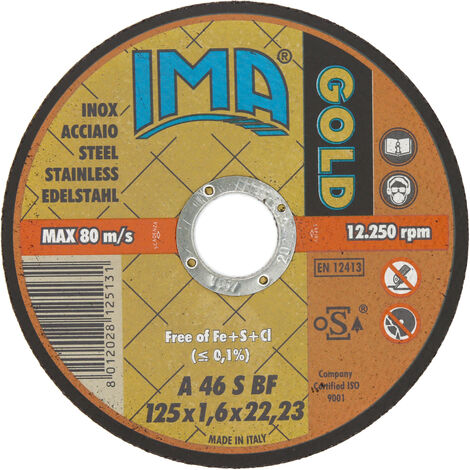 Disco abrasivo per ferro/inox mm 115 x 0,8 IMA GOLD