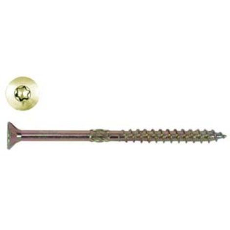 50 Viti Per Strutture Legno Testa Svasata TORX 8,0x140 Mm - Zincate Gialle