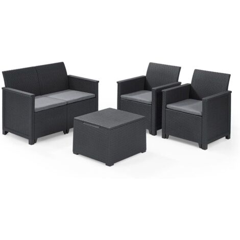 NEOX Set 4 Copricerchi Universali Graphite 14'' - Plastica ABS Antiurto, Fissaggio Senza Attrezzi