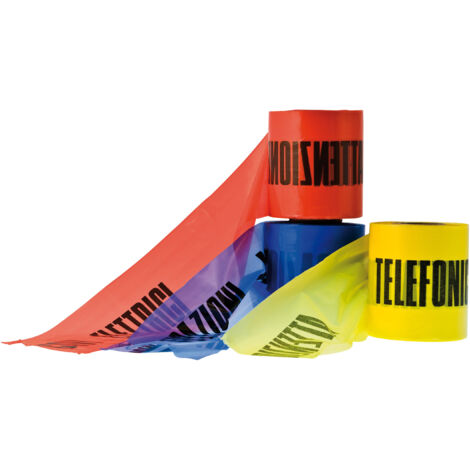 NASTRO SEGNALETICO ATTENZIONE TUBAZIONI GAS cm. 10x200 mtl. col. Giallo