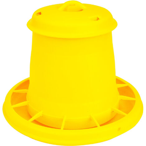 Mangiatoia Per Polli A Tramoggia Novital - Capacità 20 Litri, Antispreco, Gialla - Foto 5