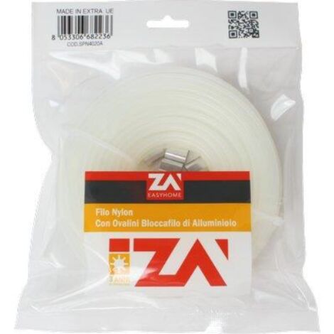 Filo nyofil + morsetti self nylon bianco mm 4 mt 30 + 6 morsetti (1/2)
