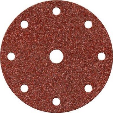 Krohn 25 Dischi Abrasivi A Velcro Rotondi 180 Mm - Grana 80, 8 Fori - Per Levigatrice, Adatti A Legno, Metallo, Plastica, Vernice