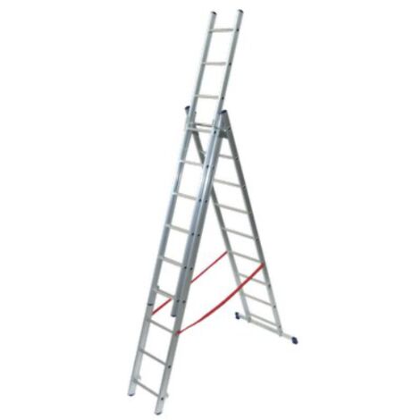 Scala parallela 3 rampe stilo facal alluminio en 131 h.cm 247/594 pioli 3x 9 Facal