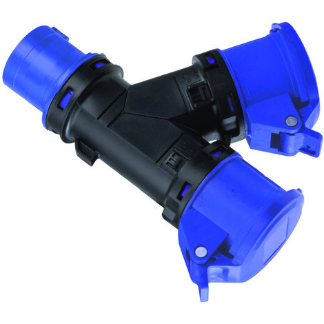Spina Splitter Y A 16A Per Prese 110V - Cavo Giallo Con 2 Uscite, 3 Poli, Sezione 1.5 Mm² - Marca Walther