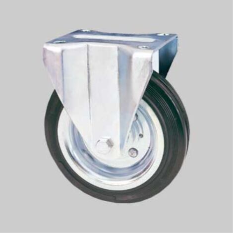 Ruota Industriale Con Piastra Fissa - Diametro 200 Mm, Portata 180 Kg, Gomma Piena - Foto 3