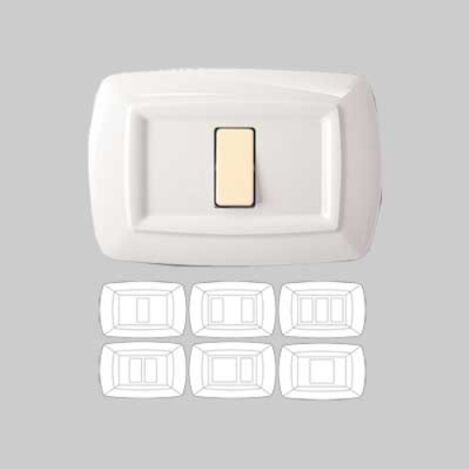 Placca coprinterruttori 'tondo' bianca per unel + 1 modulo EC ELETTROCANALI