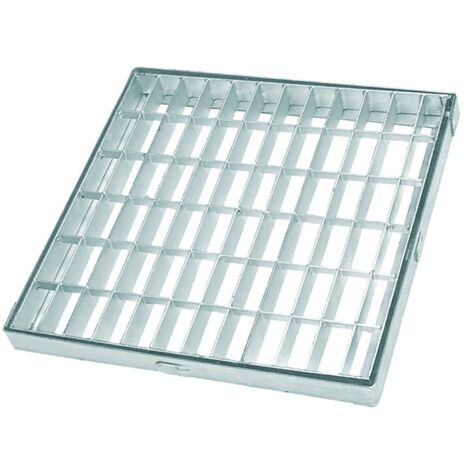 Griglia zincata quadrata con telaio 35 x 35 cm