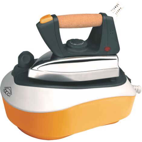 DCG DB8000 Ferro Da Stiro Professionale Con Caldaia – Vapore Continuo 80 G/min, Potenza 2300 W, Serbatoio 0,5 L, Funzione Verticale, Colore Bianco E Giallo