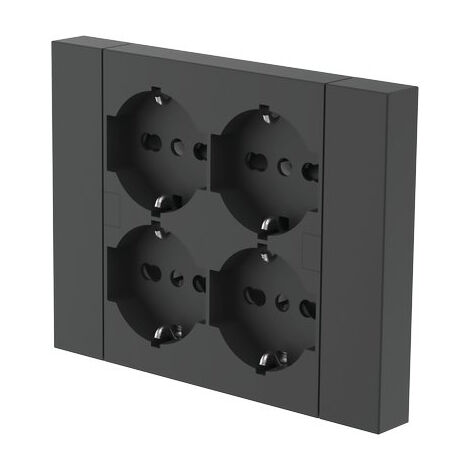MULTIPRESA BIPASSO + SCHUKO INCASSO ELECTRALINE NERO POSTI 4 2P+T 16A (1/5)