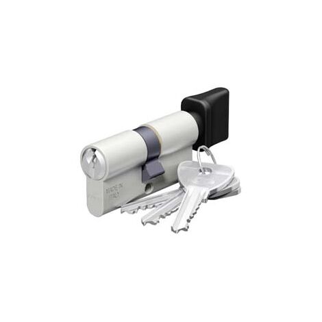 DOPPIO CILINDRO SAGOMATO IN ALLUMINIO CON POMOLO 123  mm.54 centrato (27x27) (123.27.27P)    OMEC