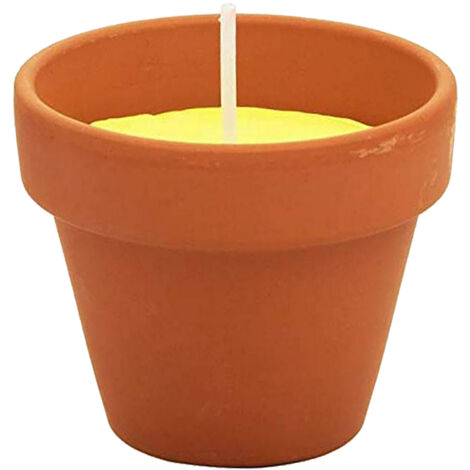 VASETTO COTTO CON CITRONELLA cf da 6 pezzi - d.7 x H.6 cm- 24 confezione - Senza Marca