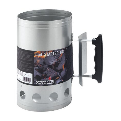 CIMINIERA ACCENDI CARBONELLA OMPAGRILL  ACCIAIO ALLUMINATO CM 17 H.CM 27