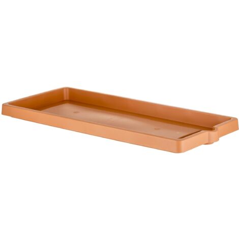 SOTTOVASO PER FIORIERA RETTANGOLARE cm 60 x 25 x 3,4 - cotto chiaro - BAMA