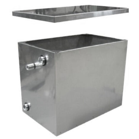 VASO DI ESPANSIONE APERTO IN ACCIAIO INOX AISI 304 CON RACCORDI - LT 30 - GFR