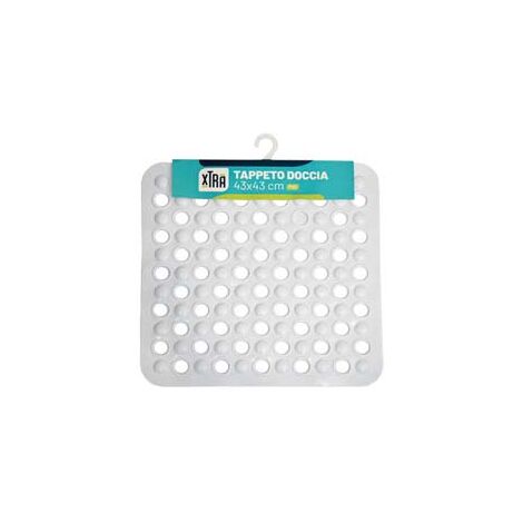 RHP Tappetino Da Bagno Quadrato Antiscivolo Con Ventose - Effetto Bolle In PVC Trasparente, 43x43 Cm, Anallergico E Lavabile In Lavatrice