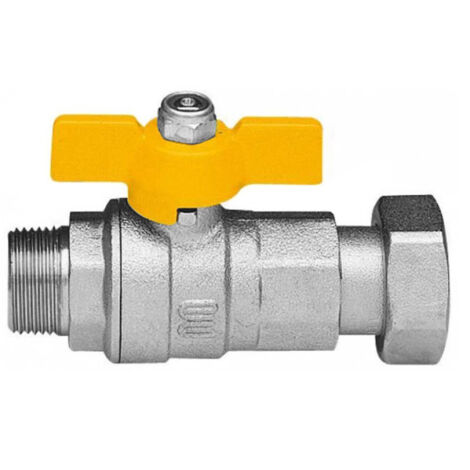 VALVOLA ARRESTO A SFERA IN OTTONE CON FARFALLA PER GAS MASCHIO DADO GIREVOLE - 3/4 X 3/4  - ENO