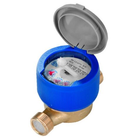 CONTATORE ACQUA LETTURA DIRETTA QUADRANTE ASCIUTTO CON RACCORDI IN OTTONE MODELLO USF - 3/4 - PORTATA PERMANENTE 40 M  ³/H  - GIO