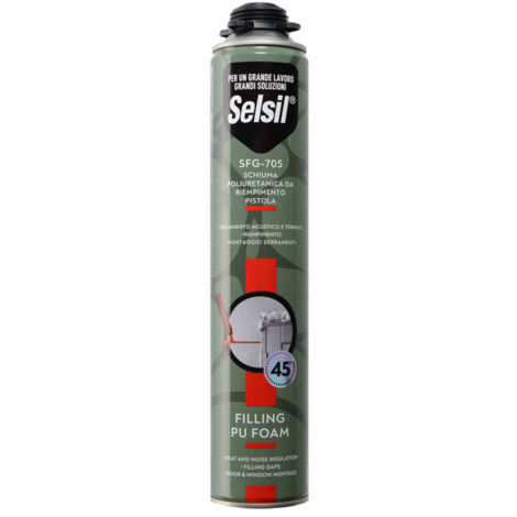 SELSIL SCHIUMA POLIURET UNIVERS PER PISTOLA 750 ML- 12,0 pz