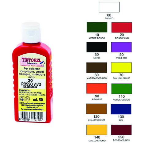 COLORANTE UNIVERSALE CONCENTRATO TINTOREL- N.140 ml.50 giallo cromo - 12 pezzi