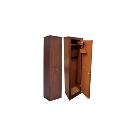 ARMADIO PORTAFUCILI IN ACCIAIO EFFETTO LEGNO CON TESORETTO mm.250x200x1450h. 3 posti peso kg.29 QUALITY