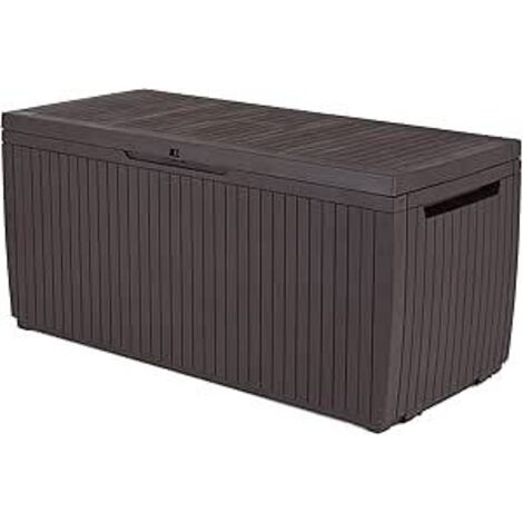 Cassapanca da Giardino Springwood 305 Litri in Resina Effetto Legno Colore Brown Lucchettabile e Utilizzabile come Seduta Keter (1/5)
