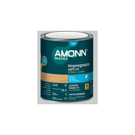 IMPREGNANTE ALL'ACQUA ANTI-UV EFFETTO CERA AMONN 0,75 lt - Noce chiaro - AMONN