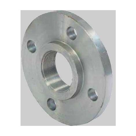 FLANGIA FILETTATA IN ACCIAIO AL CARBONIO A SALDARE  11/2 DN 40 4 Fori Ø 18     MADE IN ITALY