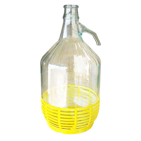 Pallone vetro boros., fondo piano, collo largo, cap.500ml