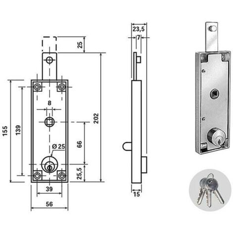 POTENT C1640 SERRATURA BASCUL CIL TONDO CENTRALE- 1,0 pz (1/2)