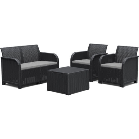 PAFEN Set 2 Vasi Da Giardino In Plastica Effetto Rattan – 37 Litri, Altezza 75,5 Cm, Con Inserti, Per Esterno E Interno, Colore Caffè