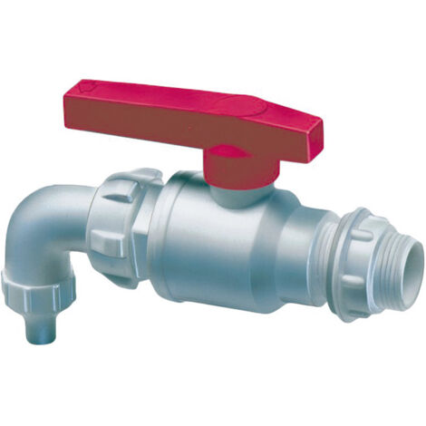Valvola PVC Con Attacco A Collo Y-Verbinder 50 Mm PVC Mit Klebeanschluss Valvola Grigia Manico Rosso 2 Pezzi