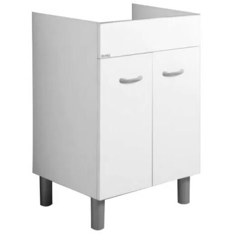 MOBILE LAVATOIO IN LEGNO NOBILITATO BIANCO 2 ANTE MODELLO MOSELLA - CM 57,5X57,5