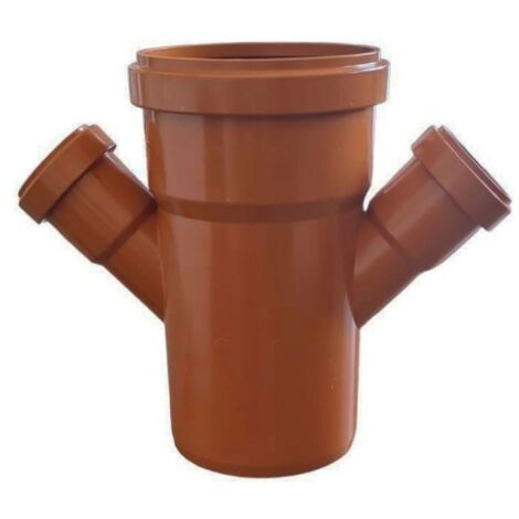 BRAGA RIDOTTA DOPPIA 45 ° AD INNESTO IN PVC RAL 8023 - EE ¸100/ EE ¸50/ EE ¸50 RAL 8023