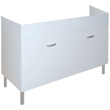 MOBILE SOTTOLAVELLO CUCINA IN LEGNO NOBILITATO BIANCO PER LAVELLI IN PORCELLANA - DIMENSIONI: CM (LXHXP)= 117X66X50