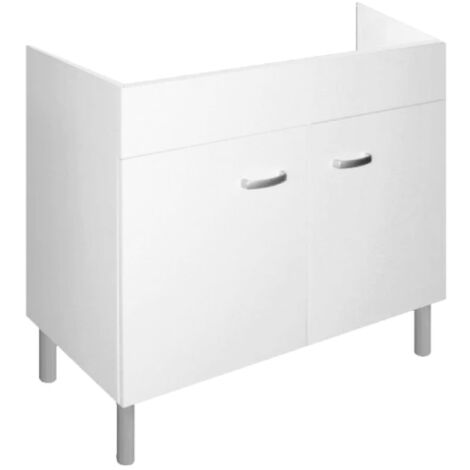 MABEL Mobile Sottolavello Cucina Bianco Con Lavello 2 Vasche Acciaio - 80x50x83.5 Cm, Organizzato E Pratico - Foto 5
