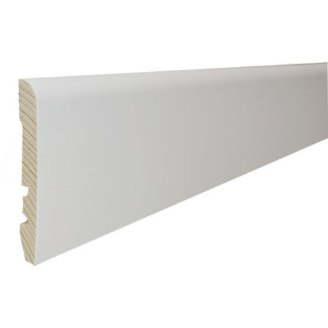 Battiscopa Liscio MDF Idro-light 70x10x2180 Mm – Confezione Da 5 Pezzi, Totale 10,90 Mt, Laccato Bianco