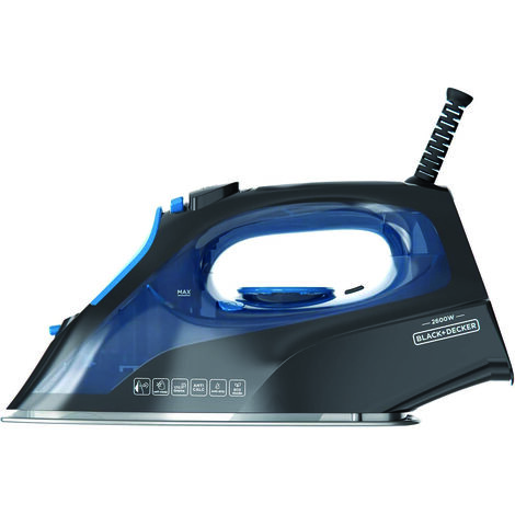 Black+Decker FERRO DA STIRO BXIR2605E 2.600 W - 430 ml.  Piastra in acciaio (1/3)
