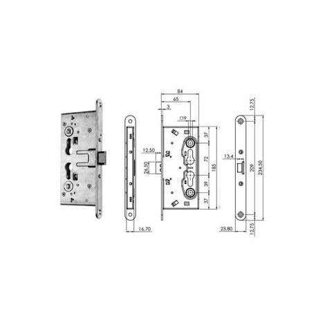 SERRATURA DA INFILARE ANTIPANICO PER PORTE TAGLIAFUOCO 214110654  mm.65 (214110654)    ISEO