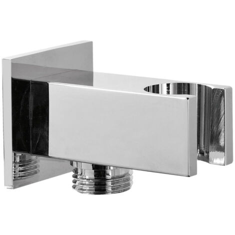 PRESA ACQUA QUADRA A PARETE CON SUPPORTO PER DOCCETTA IN OTTONE CROMATO presa-acqua-quadra-a-parete-con-supporto-per-doccetta-in-ottone-cromato